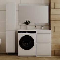 Style Line Мебель для ванной Даллас 110 Люкс R, белая PLUS	 – фотография-2